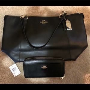 Coach Crossgrain Leather Ava Tote F57526 Black SET